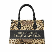 Personalized Christianart Leather Bag - The Lord Is My Strength & My Shield Psalm 28:7 - Joliny
