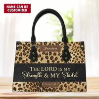 Personalized Christianart Leather Bag - The Lord Is My Strength & My Shield Psalm 28:7 - Joliny