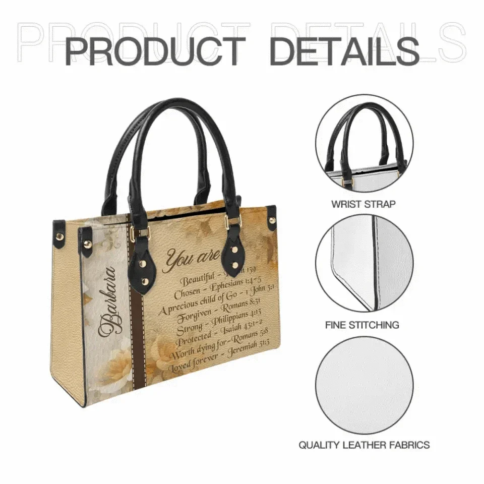 Personalized Christianart Leather Bag - You Are Protected Beautiful Strong Loved Leather Bag - Joliny