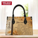 Personalized Christianart Leather Bag - You Are Protected Beautiful Strong Loved Leather Bag - Joliny