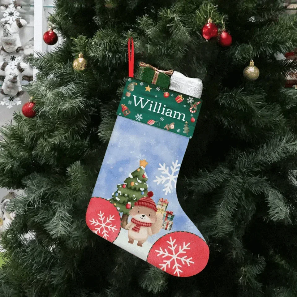 Personalized Christmas Gift For Family Kids Animals Stocking