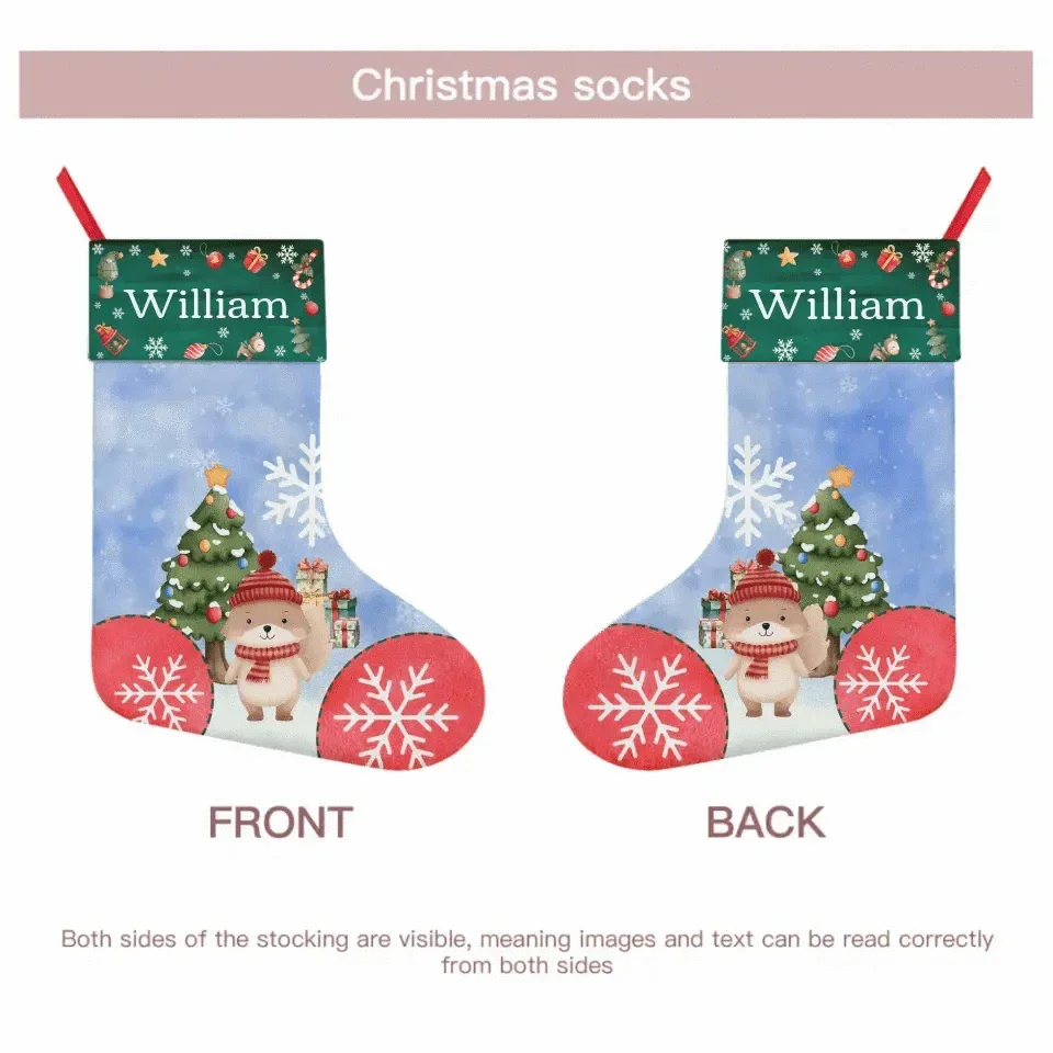 Personalized Christmas Gift For Family Kids Animals Stocking - Joliny