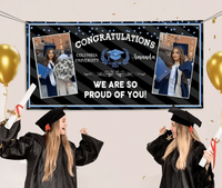 Personalized Class of 2024 Graduation Banner - Custom 2 Photos, Unique Graduation Gift - Joliny