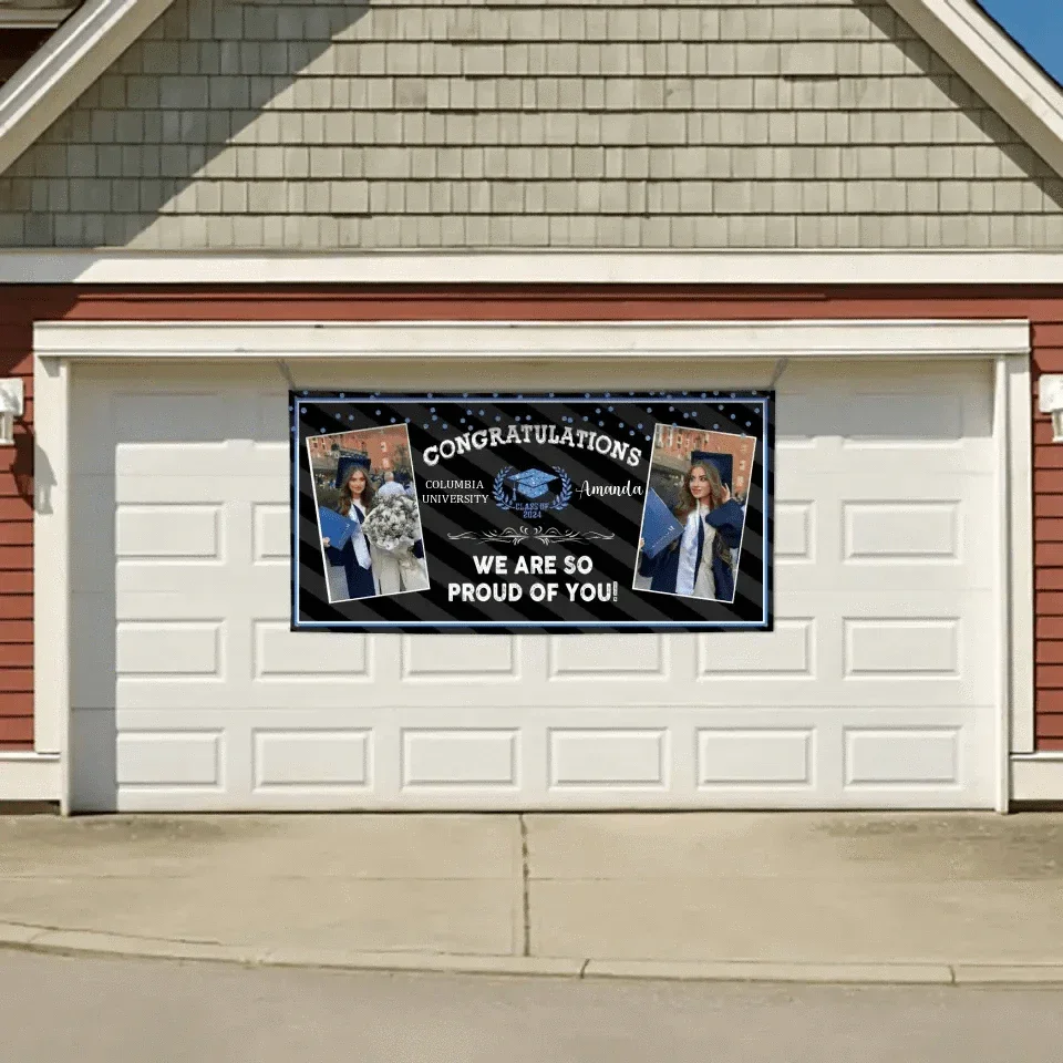 Personalized Class of 2024 Graduation Banner - Custom 2 Photos, Unique Graduation Gift - Joliny