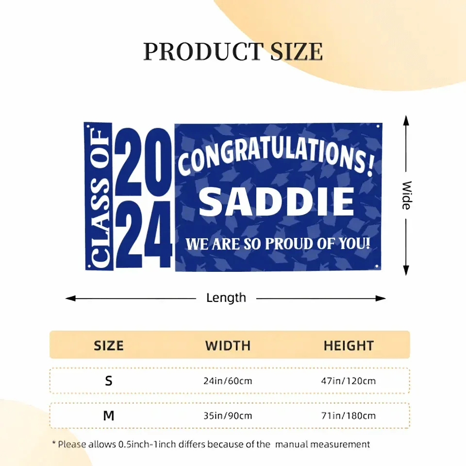 Personalized Class of 2024 Graduation Banner - Graduation Party Décor - Joliny