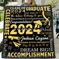 Personalized Class of 2024 Graduation Blankets, Years Are Separated - Joliny