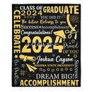 Personalized Class of 2024 Graduation Blankets, Years Are Separated - Joliny