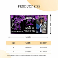 Personalized Congrats 2024 Graduate Disco Style Banner - Graduation Decor Gift - Joliny