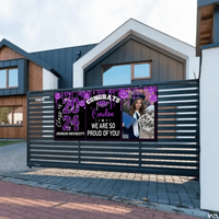 Personalized Congrats 2024 Graduate Disco Style Banner - Graduation Decor Gift - Joliny