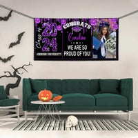 Personalized Congrats 2024 Graduate Disco Style Banner - Graduation Decor Gift - Joliny