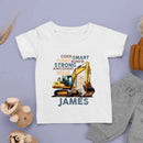 Personalized Cool Excavator Name Kids Shirt - Joliny