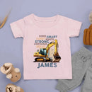 Personalized Cool Excavator Name Kids Shirt - Joliny