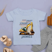 Personalized Cool Excavator Name Kids Shirt - Joliny