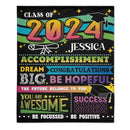 Personalized Corrugated Green Gradient Graduation Blanket, Customized Name - Joliny
