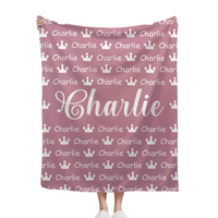 Personalized Crown Name Blanket for Kids - Joliny