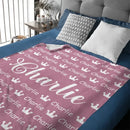 Personalized Crown Name Blanket for Kids - Joliny