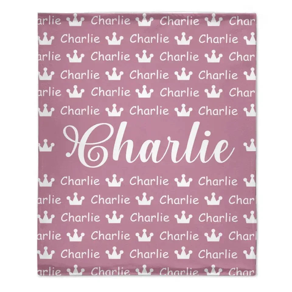 Personalized Crown Name Blanket for Kids - Joliny