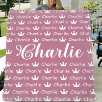 Personalized Crown Name Blanket for Kids - Joliny