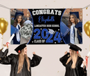 Personalized Custom 2 Photos Banner - Congrats Class of 2024 Graduation Decor Gift - Joliny