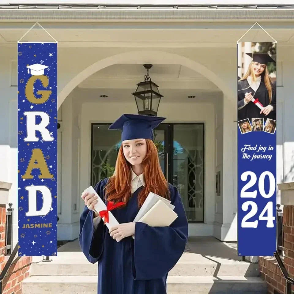 Personalized Custom 4 Photo Graduation Door Banner Party Decorations - Joliny