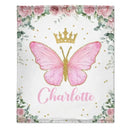Personalized Custom Baby Girl Blanket - Baby Girl Name Butterfly Receiving Blankets - Joliny