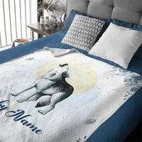Personalized Custom Baby Wolf Name Blanket for Kids - Joliny