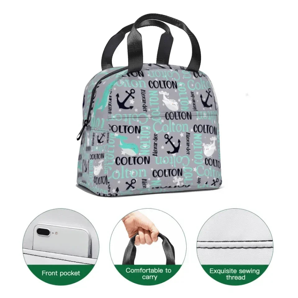 Personalized Custom Backpacks - Anchors Away Nautical Whale Kids' School Season Gifts - Joliny