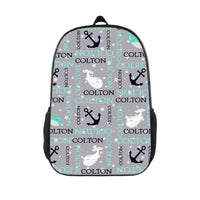 Personalized Custom Backpacks - Anchors Away Nautical Whale Kids' School Season Gifts - Joliny