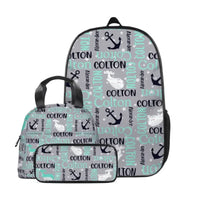 Personalized Custom Backpacks - Anchors Away Nautical Whale Kids' School Season Gifts - Joliny