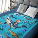 Personalized Custom Blanket - Boys Riding Shark Blanket - Gifts for Kids - Joliny