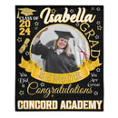 Personalized Custom Class of 2024 Graduation Blankets - Ribbon Customized Name Photo - High School College Senior Graduation Gifts - Joliny