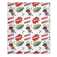 Personalized Custom Comic Book Boy Name Blanket - Superhero Kids Name Blanket - Joliny