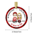 Personalized Custom Couple Ceramic Round Shaped Ornament - Christmas Gift - The Best Thing I've Ever Found - Joliny
