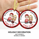 Personalized Custom Couple Ceramic Round Shaped Ornament - Christmas Gift - The Best Thing I've Ever Found - Joliny