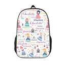 Personalized Custom Girls Name Backpack - with Princess Castle Magic Wand - Joliny