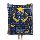 Personalized Custom Graduate Class of 2025 Blanket - Gifts for Grads - champagne party wheat elements - Joliny