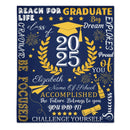 Personalized Custom Graduate Class of 2025 Blanket - Gifts for Grads - champagne party wheat elements - Joliny