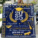 Personalized Custom Graduate Class of 2025 Blanket - Gifts for Grads - champagne party wheat elements - Joliny