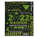 Personalized Custom Graduation Blanket 2024, Congrats Graduate Class of 2024 Gold Throw Blanket for Boys Girls Senior High School College University Graduate - Joliny