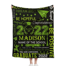 Personalized Custom Graduation Blanket 2024, Congrats Graduate Class of 2024 Gold Throw Blanket for Boys Girls Senior High School College University Graduate - Joliny