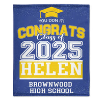 Personalized Custom Graduation Class of 2025 Sign Blanket - Joliny