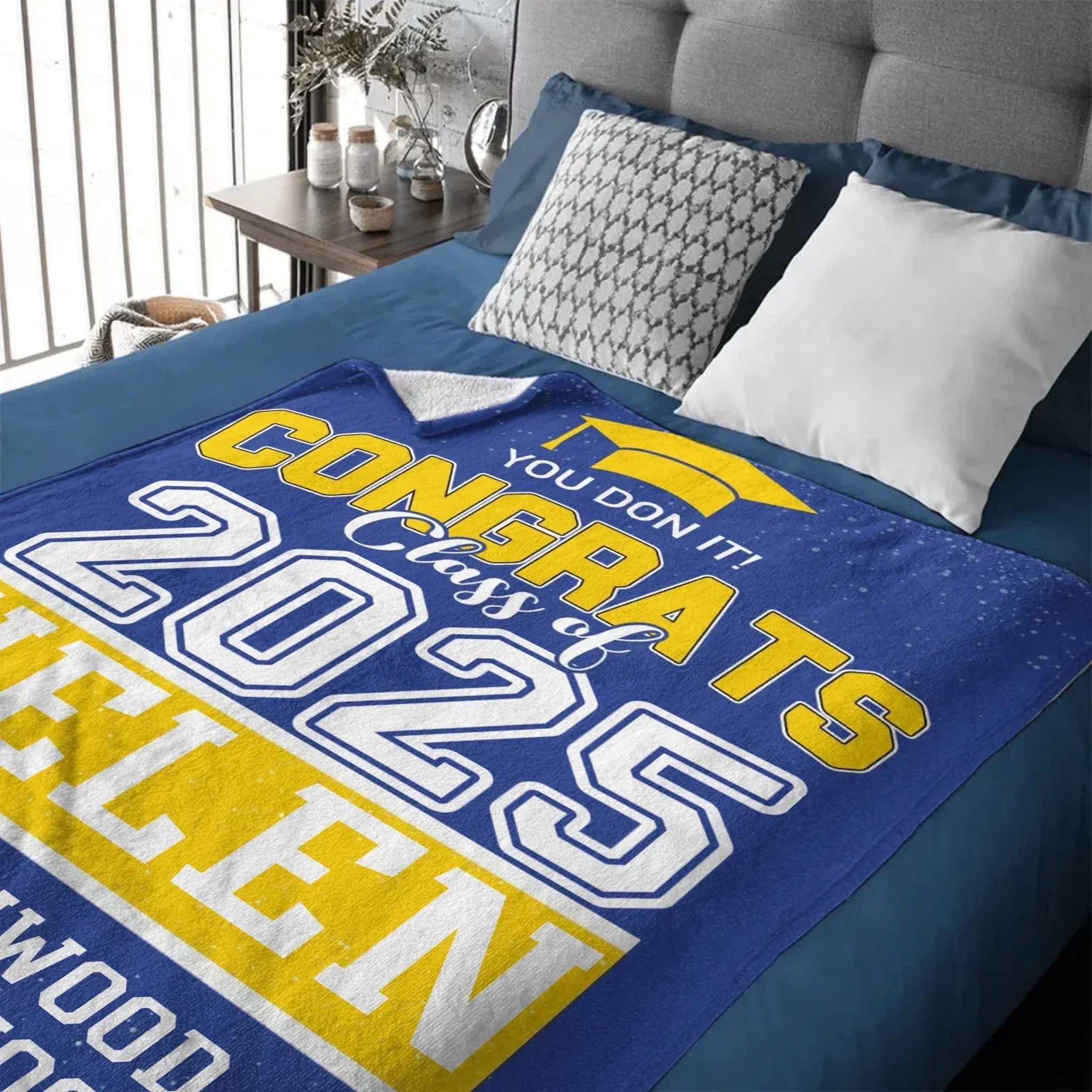 Personalized Custom Graduation Class of 2025 Sign Blanket - Joliny