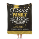 Personalized Custom Graduation School Name Blanket, Proud Family of a 2024 Graduate - Joliny
