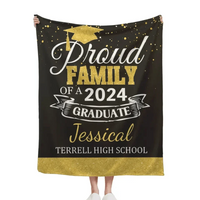 Personalized Custom Graduation School Name Blanket, Proud Family of a 2024 Graduate - Joliny