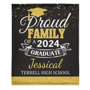 Personalized Custom Graduation School Name Blanket, Proud Family of a 2024 Graduate - Joliny