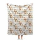 Personalized Custom Hot Air Balloon Baby Name Blanket, Hot Air Balloon Bear Blanket - Joliny