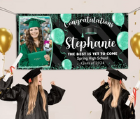 Personalized Custom Light Dot Balloon Graduation Banner, Graduation Decorations - Joliny