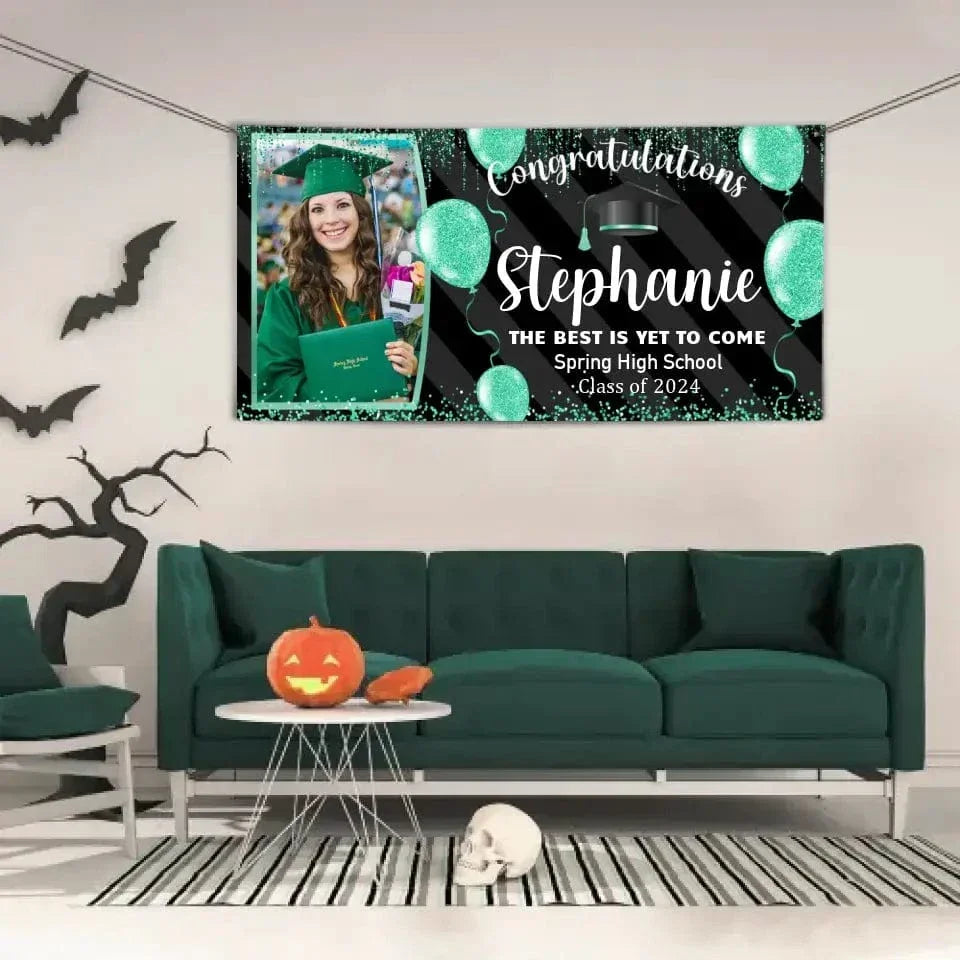 Personalized Custom Light Dot Balloon Graduation Banner, Graduation Decorations - Joliny