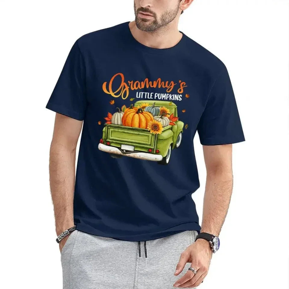 Personalized Custom Little Pumpkins Unisex T-Shirt - Gift For Grandma, Grandparents, Halloween Gift - Joliny
