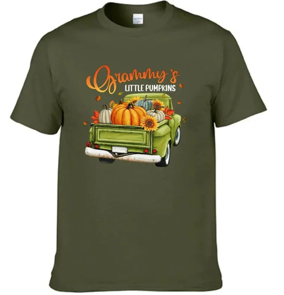 Personalized Custom Little Pumpkins Unisex T-Shirt - Gift For Grandma, Grandparents, Halloween Gift - Joliny